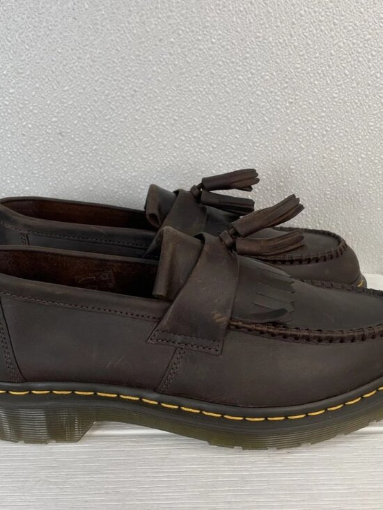 Dr Martens Unisex Size M10 W11 Adrian Crazy Horse Leather Tassel Loafers Brown main image 6